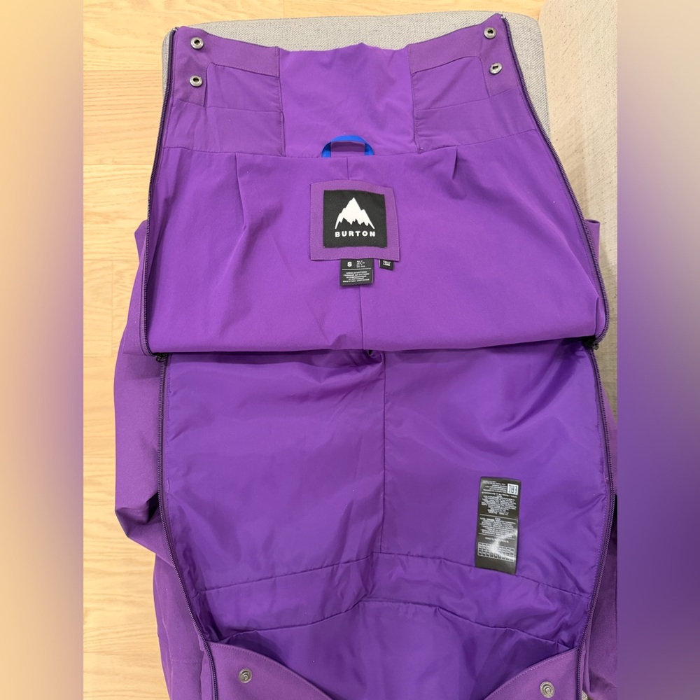 WOMEN'S BURTON AVALON BIB PANTS SIZE SMALL PURPLE - Picture 9 of 11